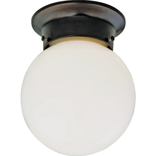 Single Light Ceiling Fixture, 120 V, 60 W, 1-Lamp, A19 or CFL Lamp, Bronze Fixture