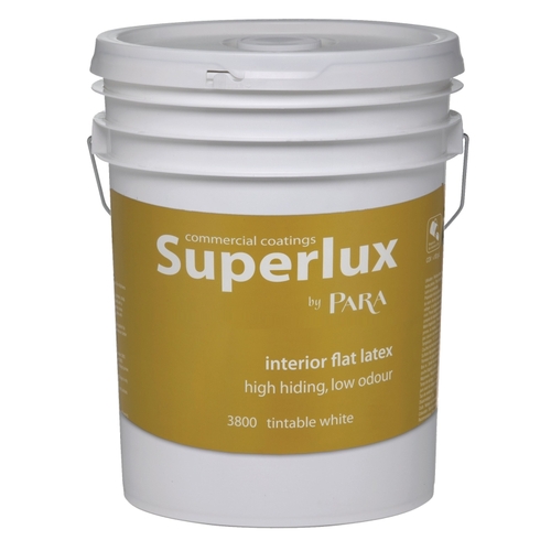 Superlux 3800 3800-20 Interior Paint, Flat, White, 5 gal Pail