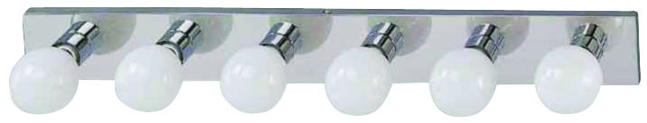 Boston Harbor V5CH06 Vanity Bar Fixture, 100 W, 6-Lamp, G Lamp, Steel Fixture, Chrome Fixture, Chrome Fixture