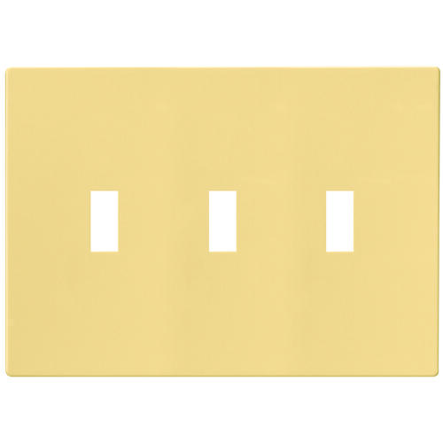 Wallplate, 4-7/8 in L, 6-3/4 in W, 3 -Gang, Polycarbonate, Ivory, High-Gloss