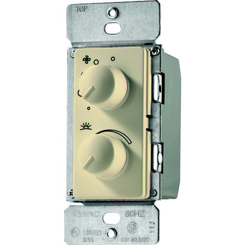 Eaton RDC15-V-K Fan/Light Control, 1-Pole, 1.5 A, 120 V, Ivory