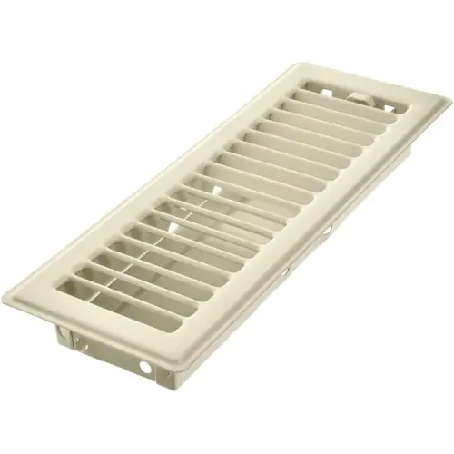 Floor Register, 10 in L, 3 in W, Steel, Almond