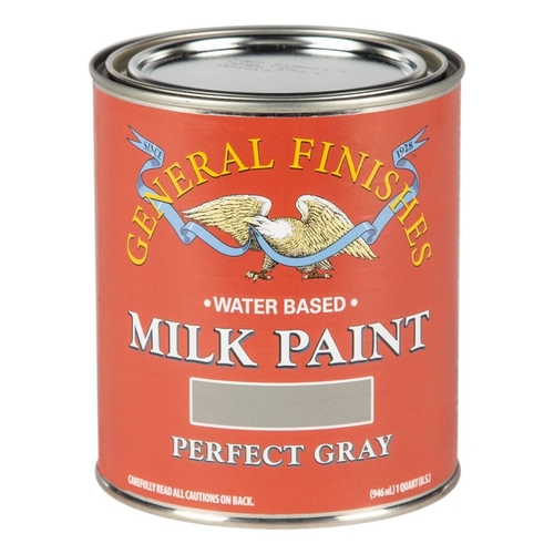 GENERAL FINISHES QPGY Milk Paint, Flat, Perfect Gray, 1 qt Can