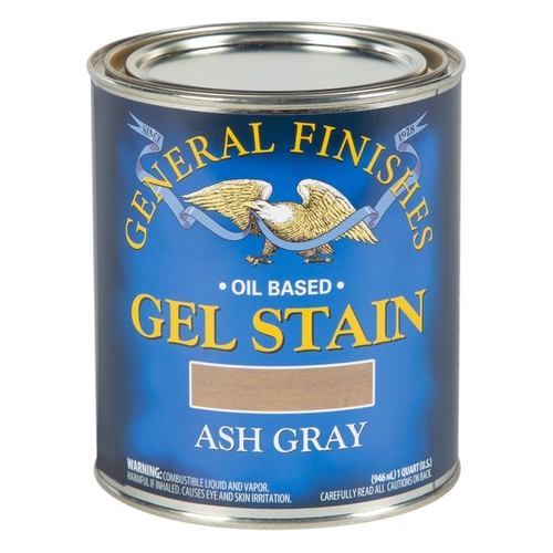 GENERAL FINISHES AQT Gel Stain, Ash Gray, Liquid, 1 qt, Can