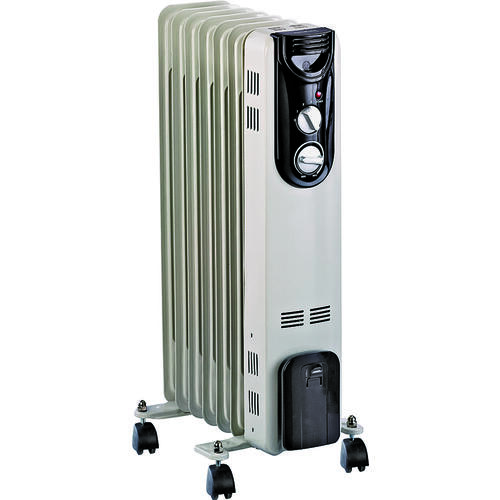 PowerZone DF-150P9-7 Oil Filled Heater, 12.5 A, 120 V, 600/900/1500 W, 1500 W Heating, White