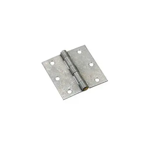 Butt Hinge, 3 in H Frame Leaf, 3/32 in Thick Frame Leaf, Steel, Galvanized, Removable Pin, 50 lb