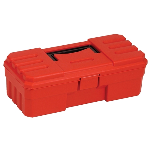 QUANTUM STORAGE SYSTEMS RTB12 Tool Box, Polypropylene, Red, 5-1/2 x 12 x 4-1/8 in Outside