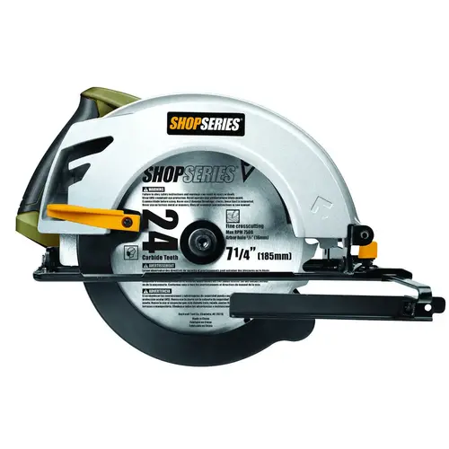 Circular Saw, 12 A, 7-1/4 in Dia Blade, 1-49/64 in at 45 deg, 2-1/2 in at 90 deg D Cutting