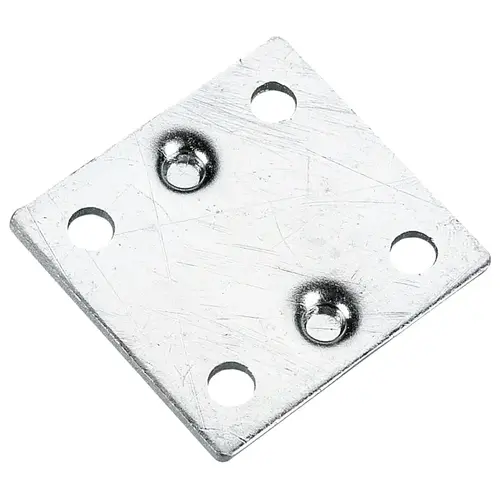 Mending Plate, 1-1/2 in L, 1-3/8 in W, Steel, Zinc - pack of 4