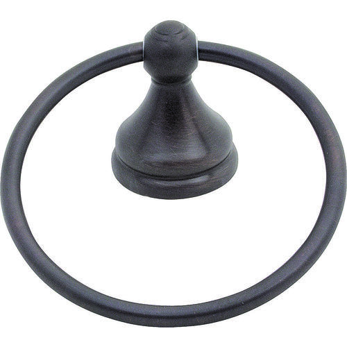 Towel Ring, 6 in Dia Ring, Wall Mounting Oil-Rubbed Bronze