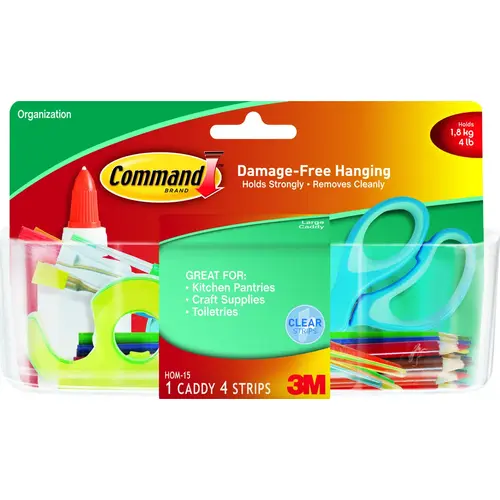 Large Caddy, 2 lb Capacity, Plastic, Clear