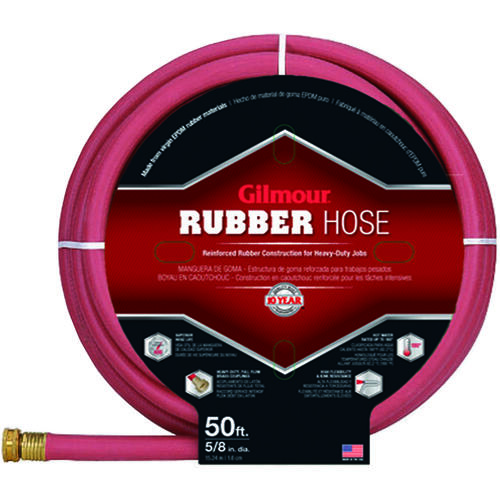Gilmour 886501-1001/81855 Commercial Hose, 50 ft L, Rubber, Red