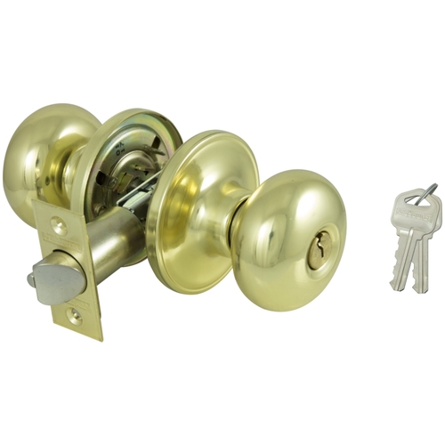 Entry Knob Lockset, Series TF, Pol Brass - pack of 3