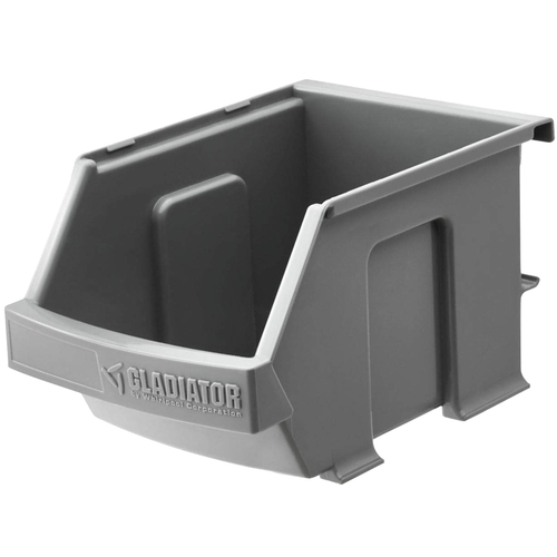 Gladiator GAWESB3PGC Small Item Bin, 10 lb Capacity, Plastic, Charcoal, 4 in L, 4-1/2 in W, 7 in H - pack of 3