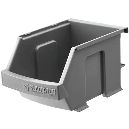 Small Item Bin, 10 lb Capacity, Plastic, Charcoal, 4 in L, 4-1/2 in W, 7 in H - pack of 3