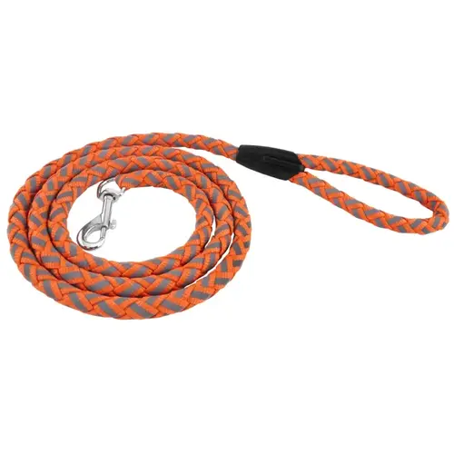 Ruffin It 7N80137 80137 Reflective Safety Leash, 6 ft L, 5/8 in W, Nylon Line, Orange, L Breed
