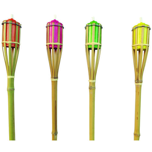 4 ft Promo Bamboo Torch, 2.36 in H, Bamboo, Fiberglass, and Metal, Multi - pack of 48