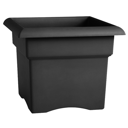 Bloem VER14908 Veranda Deck Box Planter, 14 in W, Square, Plastic, Charcoal