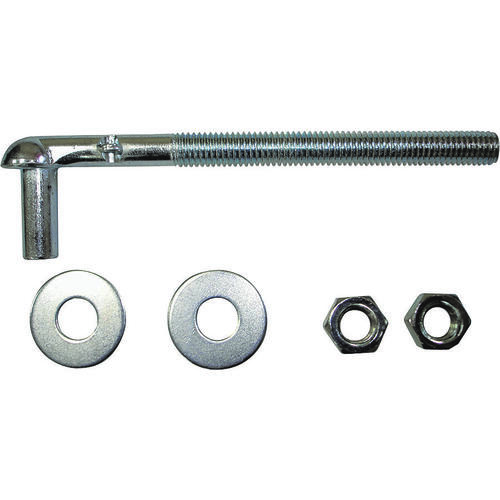 Bolt Hook, 1/2 in Thread, 4-3/4 in L Thread, 6 in L, Steel, Zinc-Plated