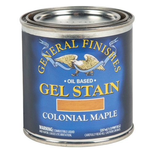 GENERAL FINISHES CMH Gel Stain, Colonial Maple, Liquid, 1/2 pt, Can