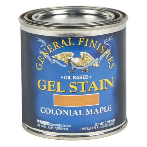 Gel Stain, Colonial Maple, Liquid, 1/2 pt, Can