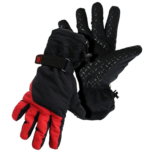 016203L Winter Gloves, Men's, L, Shirred Elastic Wrist Cuff, Silicone, Black