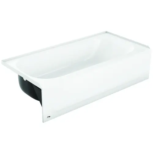 Bootz 011-3365-00/4365 Aloha 011-4365-00 Bathtub, 39 gal Capacity, 60 in L, 30 in W, 14-1/4 in H, Steel, White, Porcelain-Coated