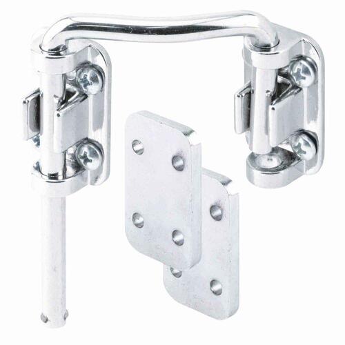 Sliding Door Lock, Steel, Nickel, 3/16, 1/8, 1/4 in Thick Door