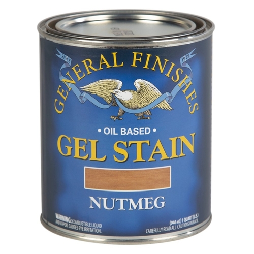 GENERAL FINISHES NQ Gel Stain, Nutmeg, Liquid, 1 qt, Can