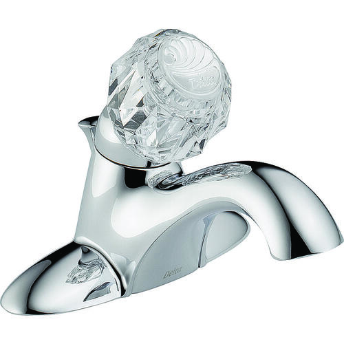 Delta 522-DST Classic Series Bathroom Faucet, 1.2 gpm, 1-Faucet Handle, Brass, Chrome Plated, Knob Handle, Rigid Spout