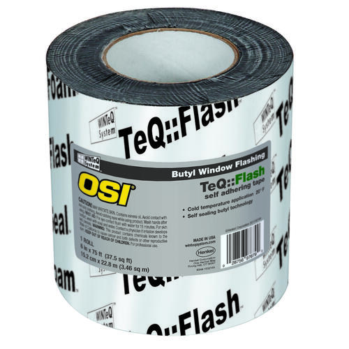 OSI 2579105 1532160 Window Flashing Tape, 75 ft L, 9 in W, Black, Self-Adhesive