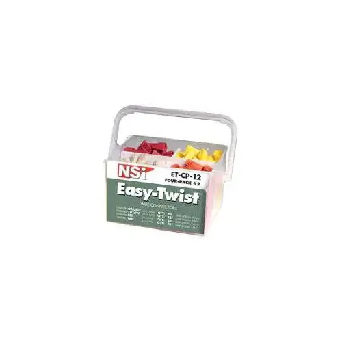 NSI ET-CP-12 Easy-Twist Wire Connector Pail, Combination, Thermoplastic, Orange/Red/Tan/Yellow