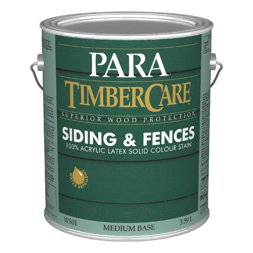 PARA PR0046901-16 Timbercare 2101 Wood Stain, Medium Satin, White, Liquid, 1 gal