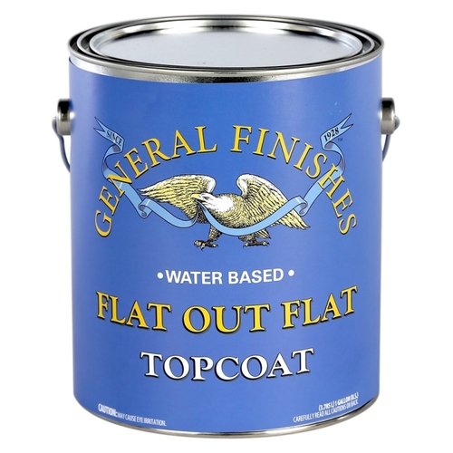 GENERAL FINISHES GFO FGA Topcoat, Flat, White, 1 gal, Can