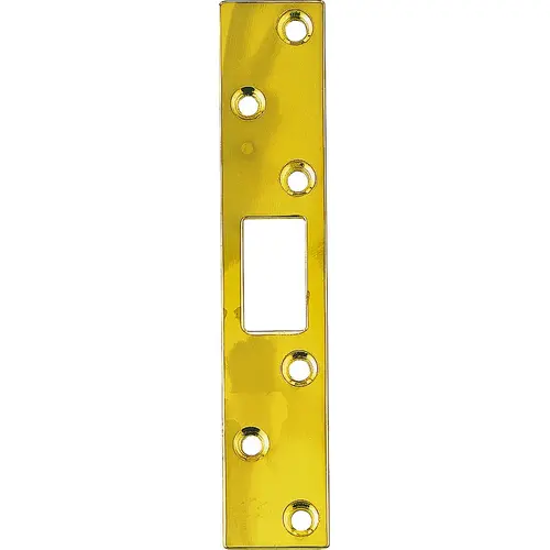 Security Door Latch Strike, Steel, Brass, 6 in H, 1-1/8 in W