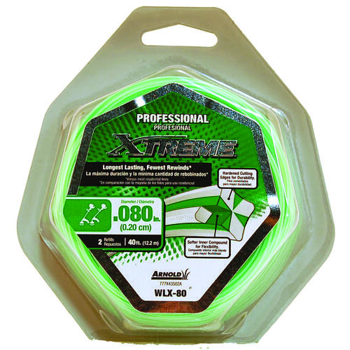 Professional Trimmer Line, 0.08 in Dia, 40 ft L, Monofilament