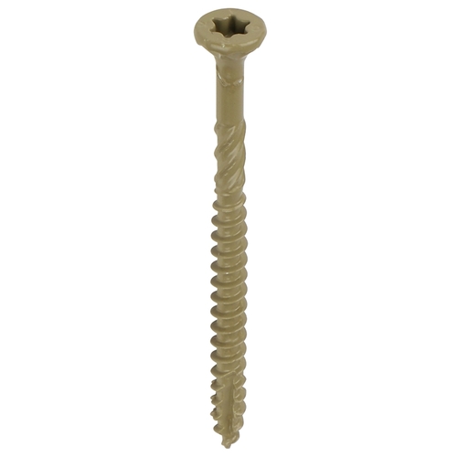 GRK Fasteners 40903/20903 20903 Deck Screw, #9 Thread, 3 in L, Coarse Thread, Countersunk Head, Star Drive, Steel, Polymer Tan - pack of 700