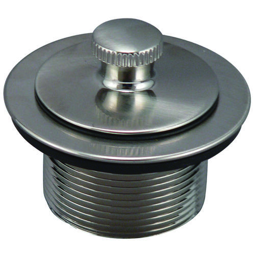 Lift and Turn Style Tub Drain Plug with Strainer, Brushed Nickel