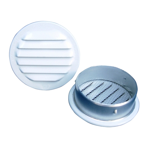Maurice Franklin Louver 6 RLW-100 RLW-100 Series Louver, 6.688 in L, 6.688 in W, Round, Aluminum, White - pack of 2