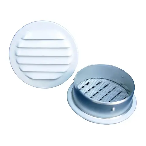 Maurice Franklin Louver 6 RLW-100 Maurice Franklin RLW-100 Series Louver, 6.688 in L, 6.688 in W, Round, Aluminum, White - pack of 2