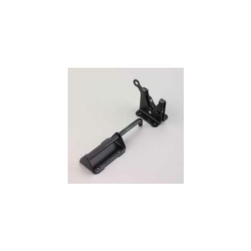 Gate Latch, 9-1/2 in L, 3-3/4 in W, 1/2 in Bolt Head, 7-1/2 in L Bolt, Steel, Black