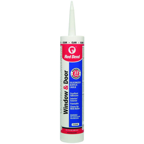 Siliconized Acrylic Caulk, Clear, 10.1 oz Cartridge