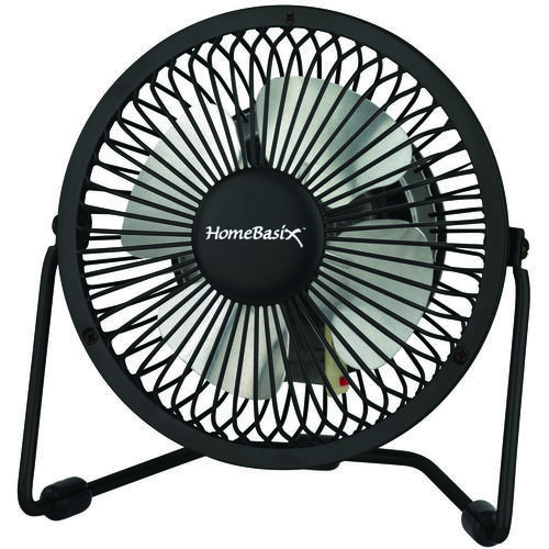 PowerZone CZHV4RSB-BK Mini Fan, 120 VAC, 4 in Dia Blade, 4-Blade, 1-Speed, 1 Speed, 360 deg Rotating, Black