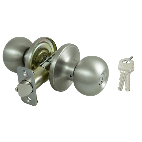 Entry Knob Lockset, Ball, S/S, KA3, VP - pack of 12