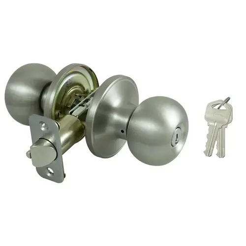 Entry Knob Lockset, Ball, S/S, KA3, VP - pack of 3