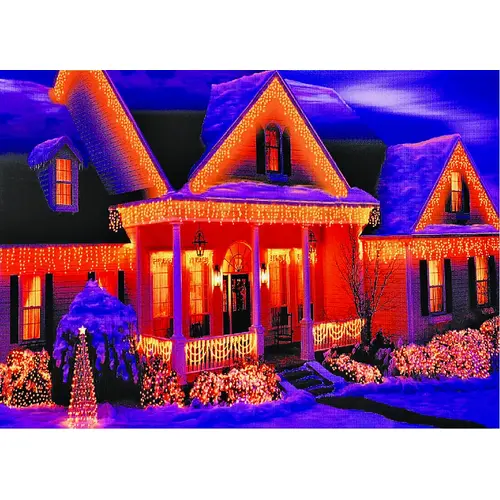 Hometown Holidays 2652-22/U04Z008C Icicle Light Set, 2.5 V, 300-Lamp, Clear Light, 21 ft L