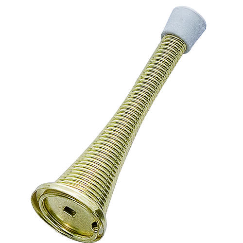 Heavy-Duty Spring, 15/16 in Dia Base, 3-1/8 in Projection, Plastic & Steel, Polished Brass