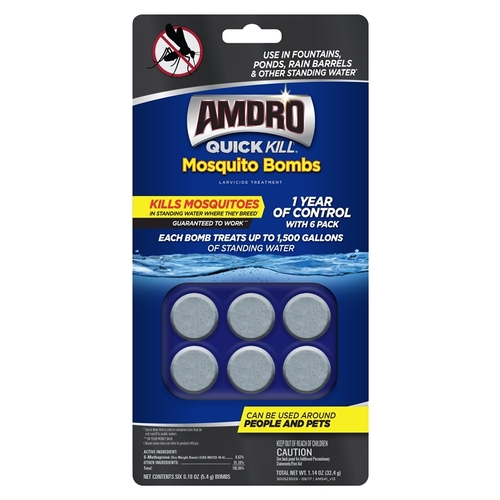 Amdro 100530552 QUICK KILL Mosquito Bomb, Solid Light Gray/Dark Gray - pack of 6