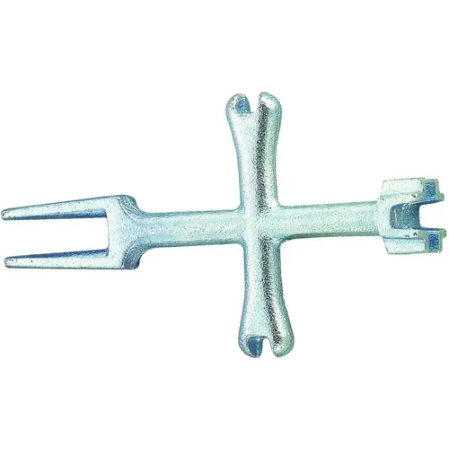 T148-3L Plug Wrench, 6 in L, Iron, Zinc Plated Silver