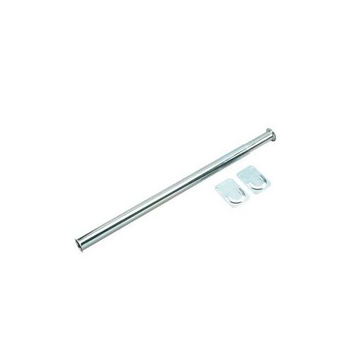 Adjustable Closet Rod with Separated Ends, 1 in Dia, 120 in L, Metal, Zinc